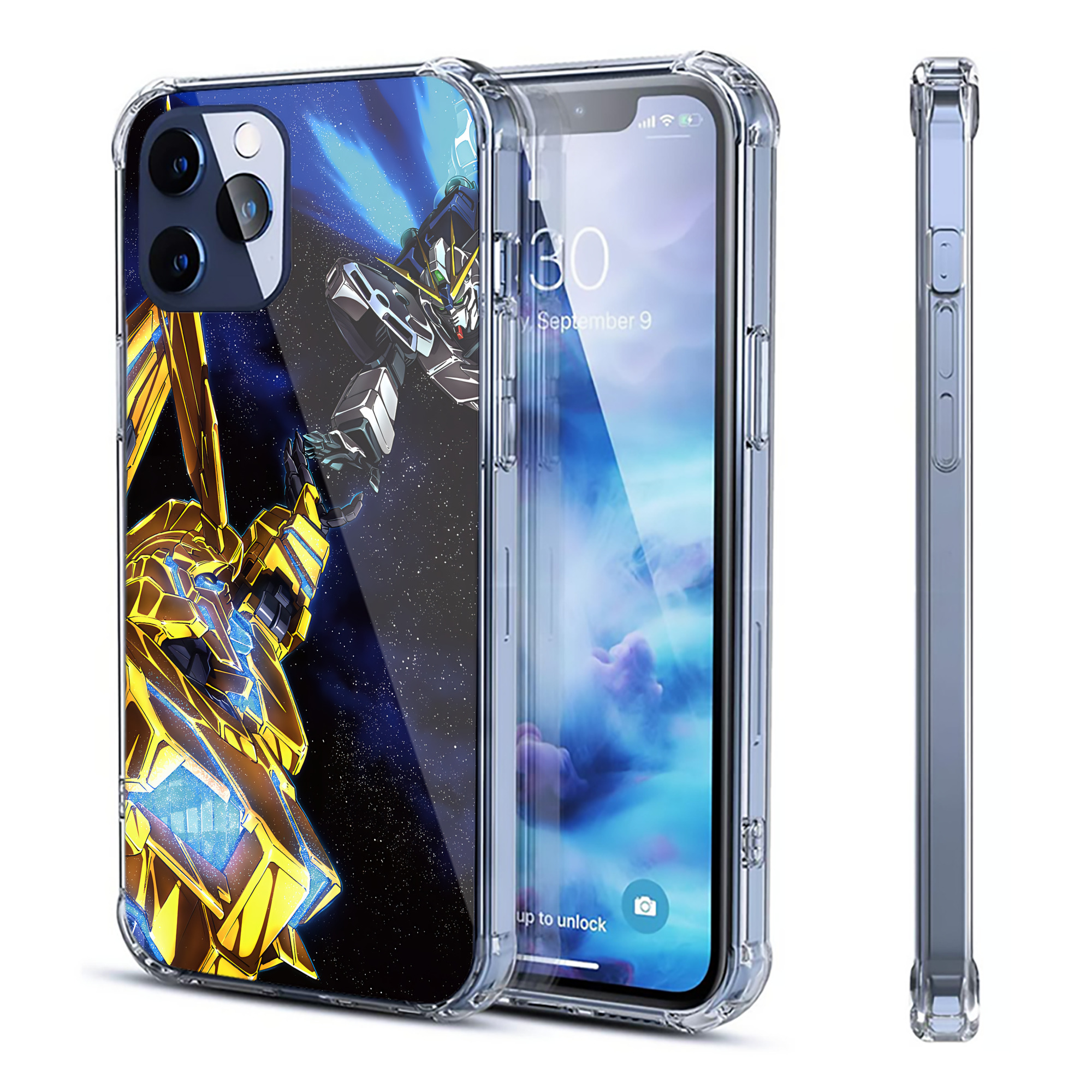 （画像用） 機動戦士ガンダム Mobile Suit Gundam 【iPhone 12シリーズ対応】透明スマホケース（クリアソフトケース）